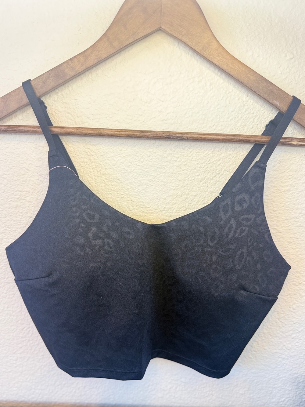 Athleta V-Neck Black Embossed Sports Bra - Size SP - Picture 2 of 13